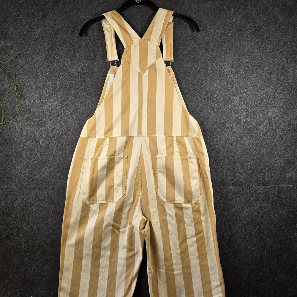 Brixton Costa Striped Overalls Femme Medium Sand/Natural 100% Cotton Artsy - Picture 7 of 15